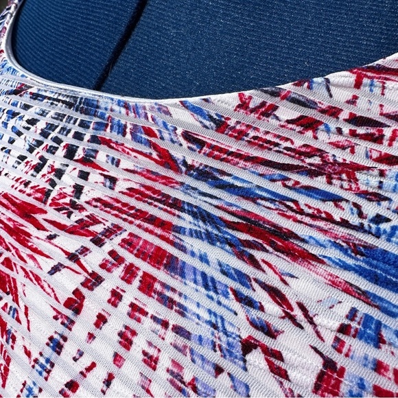 Kim Rogers Blue Red Fireworks Striped Lined Dress Women’s Plus Size 2X Patriotic - Picture 4 of 16